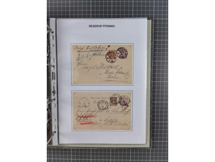 1880, umfangreiche Sammlung mit ca. 190 Briefen, Karten, Paketkarten und Ganzsachen, dabei viele Einzel- und Mehrfachfrankatu