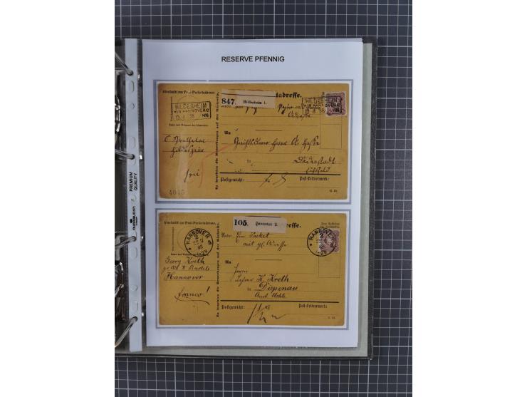 1880, umfangreiche Sammlung mit ca. 190 Briefen, Karten, Paketkarten und Ganzsachen, dabei viele Einzel- und Mehrfachfrankatu