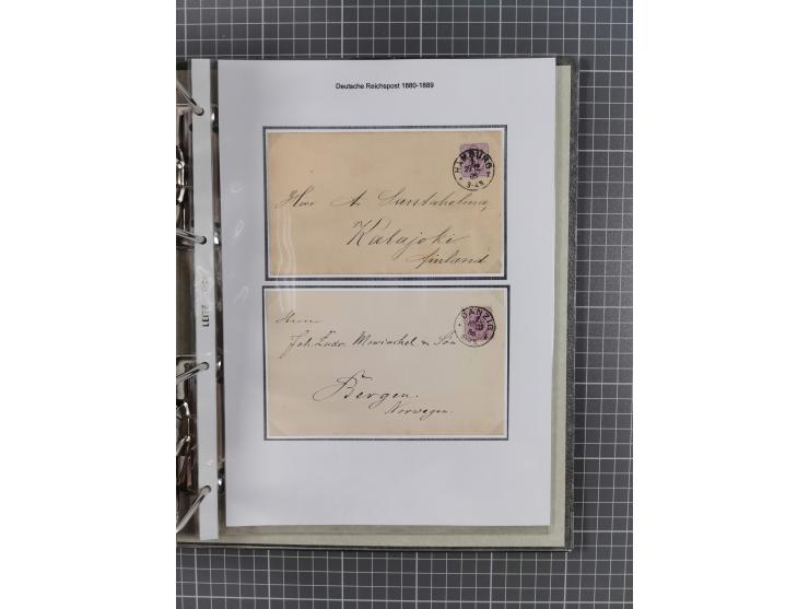 1880, umfangreiche Sammlung mit ca. 190 Briefen, Karten, Paketkarten und Ganzsachen, dabei viele Einzel- und Mehrfachfrankatu
