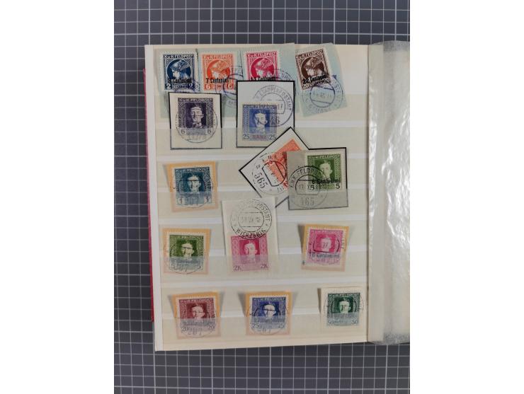 1850/1918 (ca.), postfrische, ungebrauchte und gestempelte Partie in vier Steckbüchern, dabei Stempel, Besonderheiten, ungezä