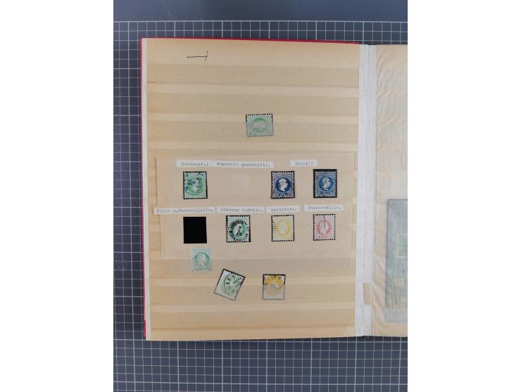 1850/1918 (ca.), postfrische, ungebrauchte und gestempelte Partie in vier Steckbüchern, dabei Stempel, Besonderheiten, ungezä