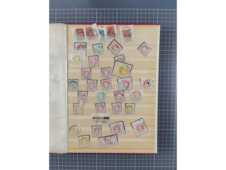 1850/1918 (ca.), postfrische, ungebrauchte und gestempelte Partie in vier Steckbüchern, dabei Stempel, Besonderheiten, ungezä