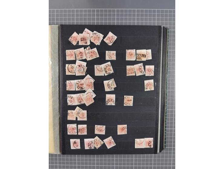 1850/1918 (ca.), postfrische, ungebrauchte und gestempelte Partie in vier Steckbüchern, dabei Stempel, Besonderheiten, ungezä