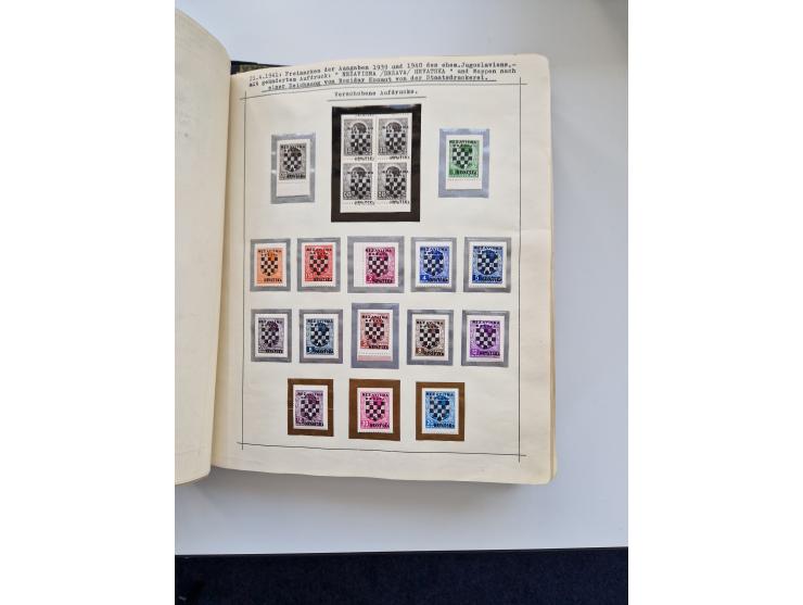 Yugoslavia and Croatia: 1919/44, unused and used old collection, partly specialized with multiples and varieties, some items 