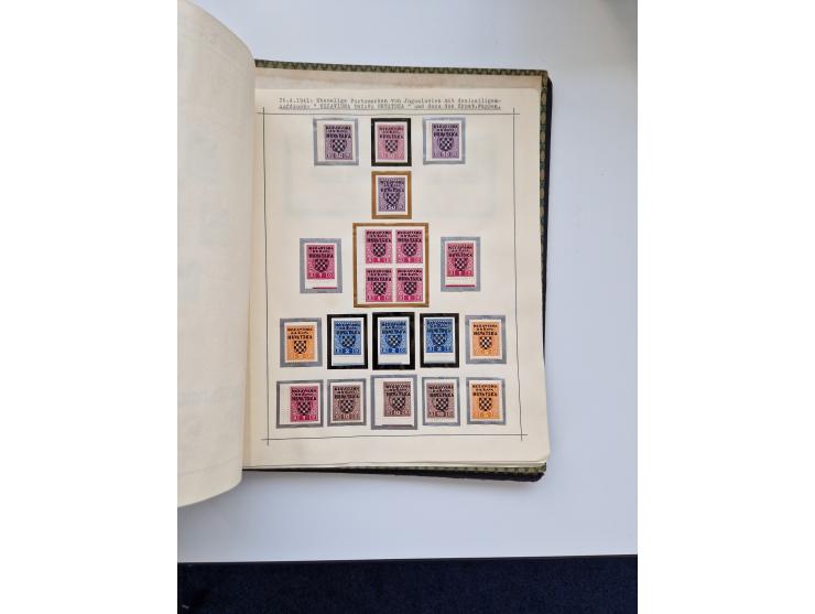 Yugoslavia and Croatia: 1919/44, unused and used old collection, partly specialized with multiples and varieties, some items 