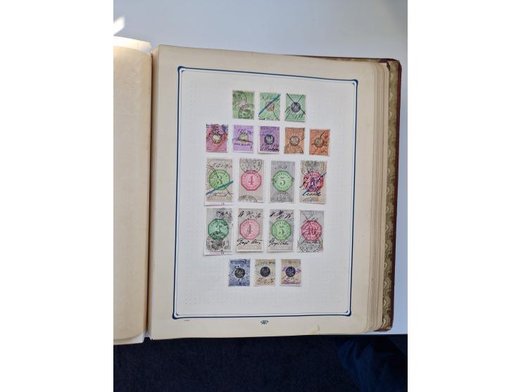 FISKALMARKEN: 1880/1920 (ca.), Einige tausend Fiskalmarken, Eisenbahnmarken, etc., teils in Bogenteilen und auch Bogen