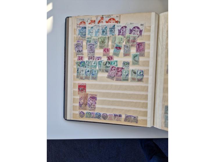 FISKALMARKEN: 1880/1920 (ca.), Einige tausend Fiskalmarken, Eisenbahnmarken, etc., teils in Bogenteilen und auch Bogen