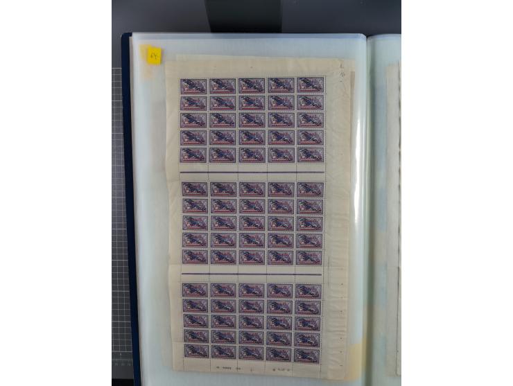 1920/23, umfangreiche Bogensammlung mit über 100 Bogen in 3 großen Bogenalben ex Mi.-Nr. 18c-121, davon 50 verschiedene, die 