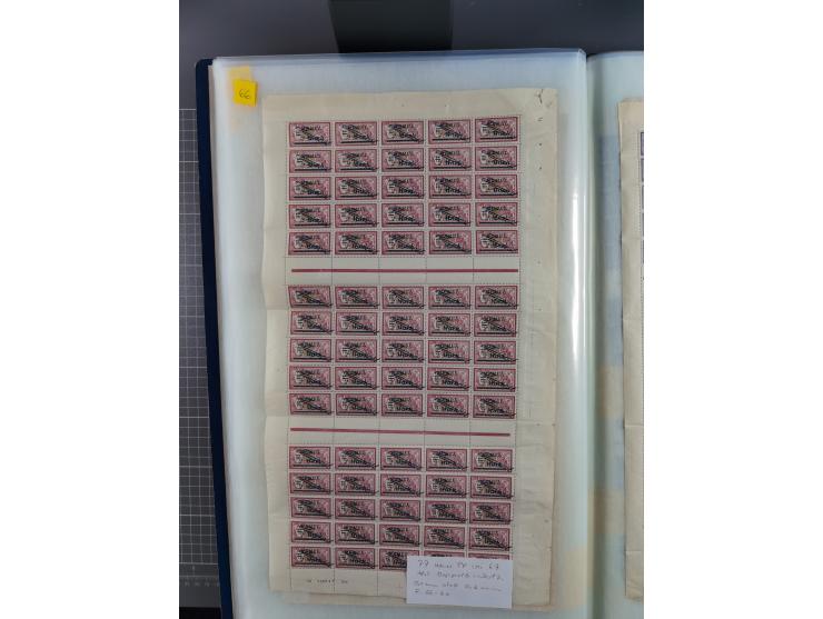 1920/23, umfangreiche Bogensammlung mit über 100 Bogen in 3 großen Bogenalben ex Mi.-Nr. 18c-121, davon 50 verschiedene, die 