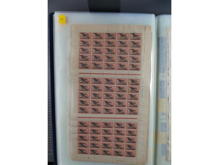 1920/23, umfangreiche Bogensammlung mit über 100 Bogen in 3 großen Bogenalben ex Mi.-Nr. 18c-121, davon 50 verschiedene, die 