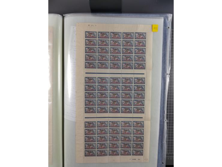 1920/23, umfangreiche Bogensammlung mit über 100 Bogen in 3 großen Bogenalben ex Mi.-Nr. 18c-121, davon 50 verschiedene, die 