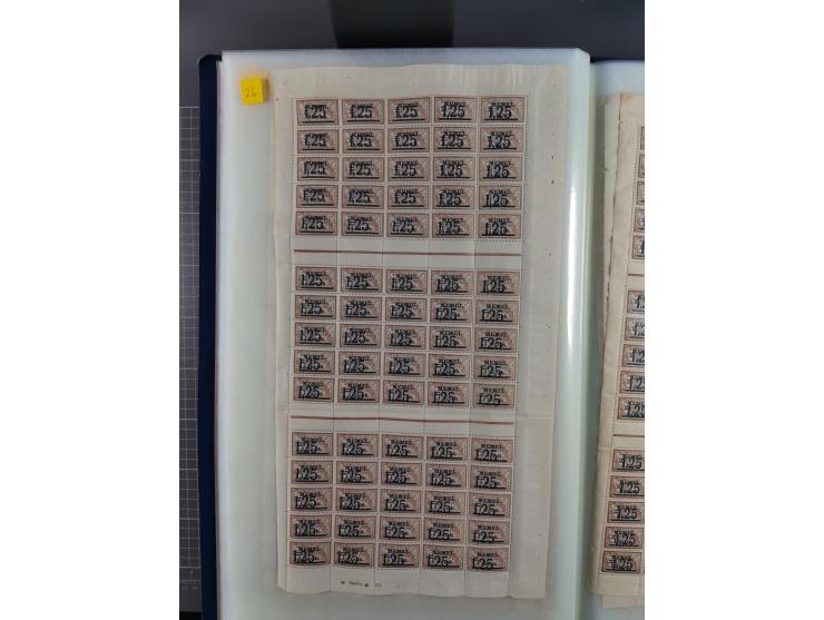1920/23, umfangreiche Bogensammlung mit über 100 Bogen in 3 großen Bogenalben ex Mi.-Nr. 18c-121, davon 50 verschiedene, die 