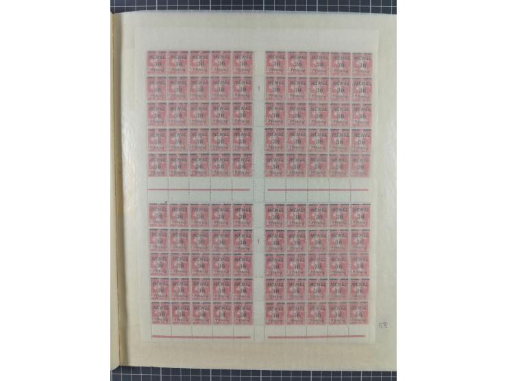 1920/23, umfangreiche Bogensammlung mit über 100 Bogen in 3 großen Bogenalben ex Mi.-Nr. 18c-121, davon 50 verschiedene, die 