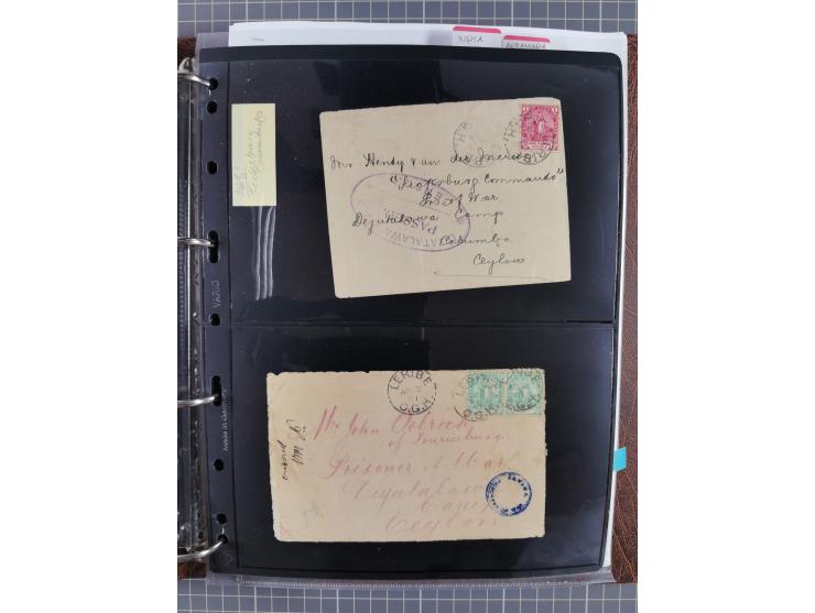 BRITISH POW CAMPS FOR THE BOERS: extensive assembly of over 110 covers and cards from/to Ceylon, India, Bermuda, St Helena an