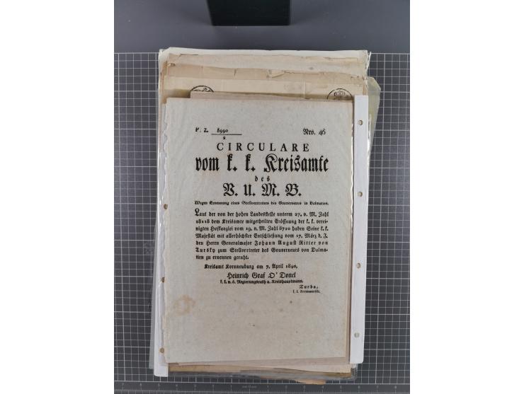 1699/1869 (ca.), Partie Dokumente, Zirkulare, Bekanntmachungen, etc., viel Sachsen