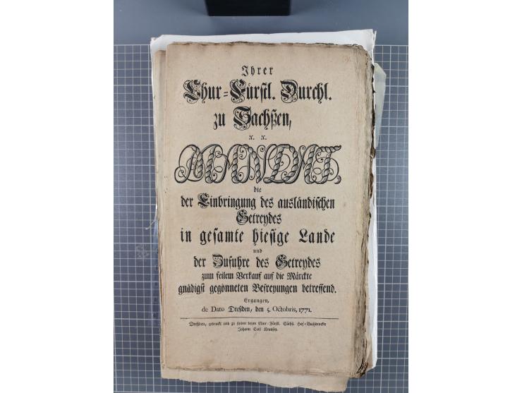 1699/1869 (ca.), Partie Dokumente, Zirkulare, Bekanntmachungen, etc., viel Sachsen