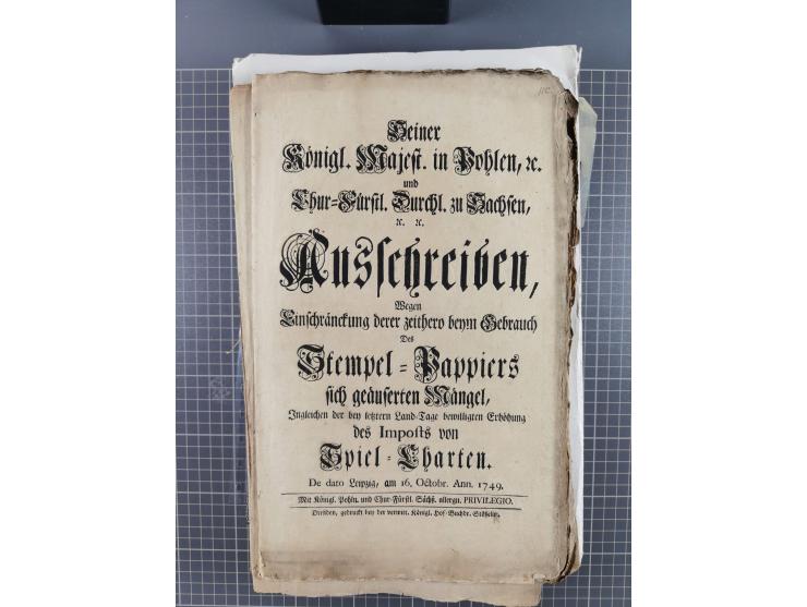 1699/1869 (ca.), Partie Dokumente, Zirkulare, Bekanntmachungen, etc., viel Sachsen