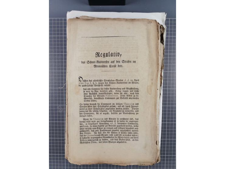 1699/1869 (ca.), Partie Dokumente, Zirkulare, Bekanntmachungen, etc., viel Sachsen