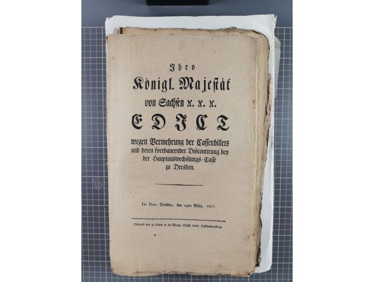 1699/1869 (ca.), Partie Dokumente, Zirkulare, Bekanntmachungen, etc., viel Sachsen