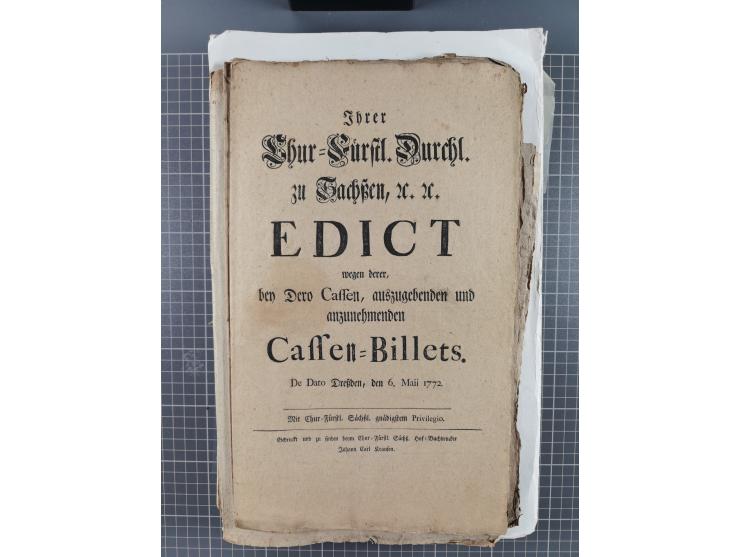 1699/1869 (ca.), Partie Dokumente, Zirkulare, Bekanntmachungen, etc., viel Sachsen