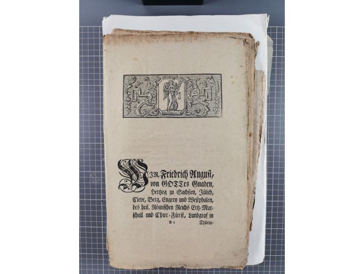 1699/1869 (ca.), Partie Dokumente, Zirkulare, Bekanntmachungen, etc., viel Sachsen