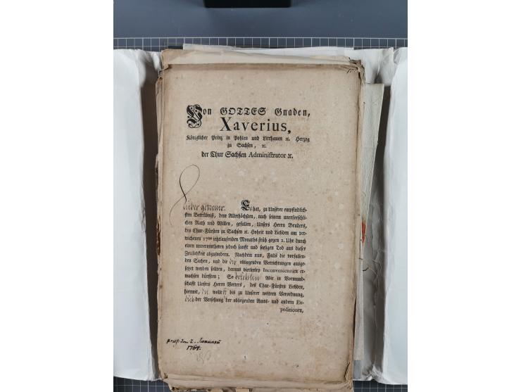 1699/1869 (ca.), Partie Dokumente, Zirkulare, Bekanntmachungen, etc., viel Sachsen