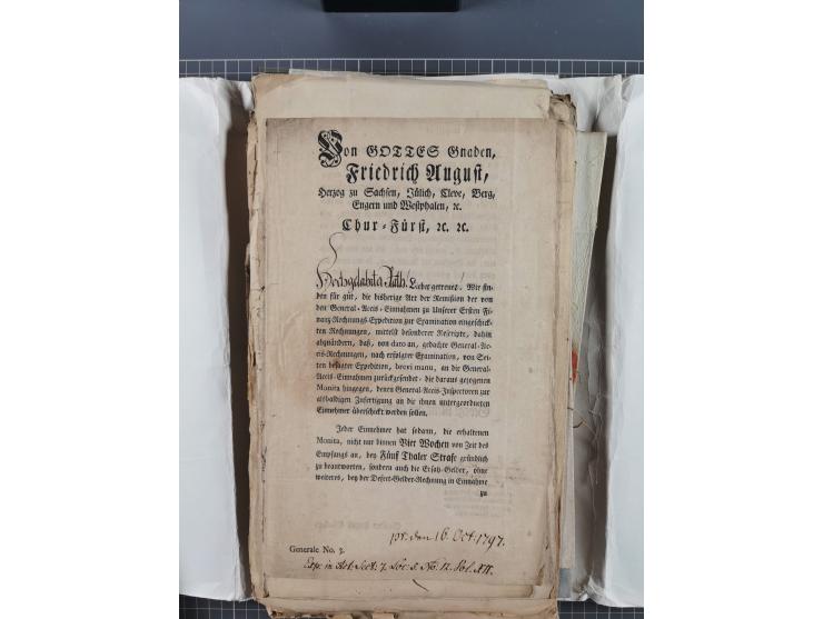 1699/1869 (ca.), Partie Dokumente, Zirkulare, Bekanntmachungen, etc., viel Sachsen