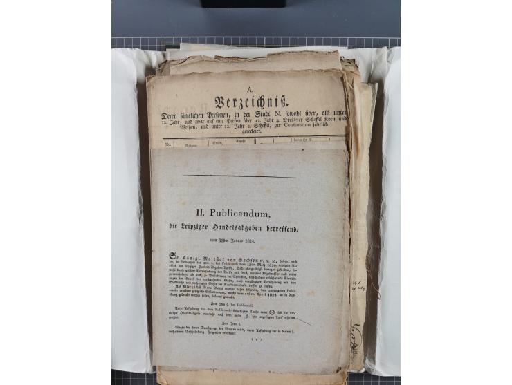 1699/1869 (ca.), Partie Dokumente, Zirkulare, Bekanntmachungen, etc., viel Sachsen