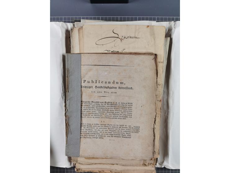 1699/1869 (ca.), Partie Dokumente, Zirkulare, Bekanntmachungen, etc., viel Sachsen