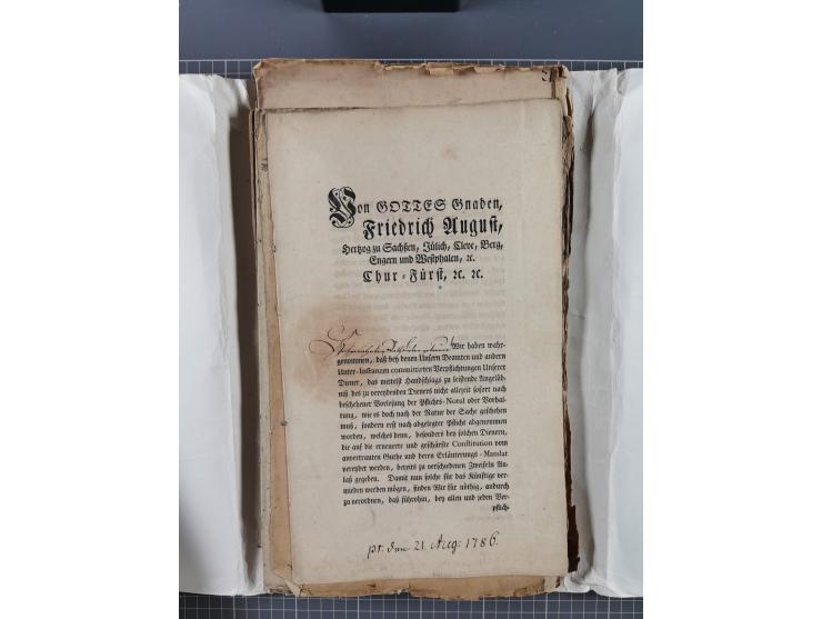 1699/1869 (ca.), Partie Dokumente, Zirkulare, Bekanntmachungen, etc., viel Sachsen