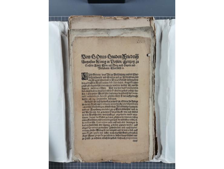 1699/1869 (ca.), Partie Dokumente, Zirkulare, Bekanntmachungen, etc., viel Sachsen