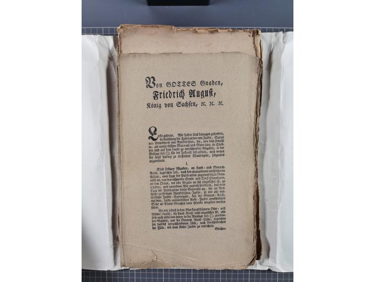 1699/1869 (ca.), Partie Dokumente, Zirkulare, Bekanntmachungen, etc., viel Sachsen