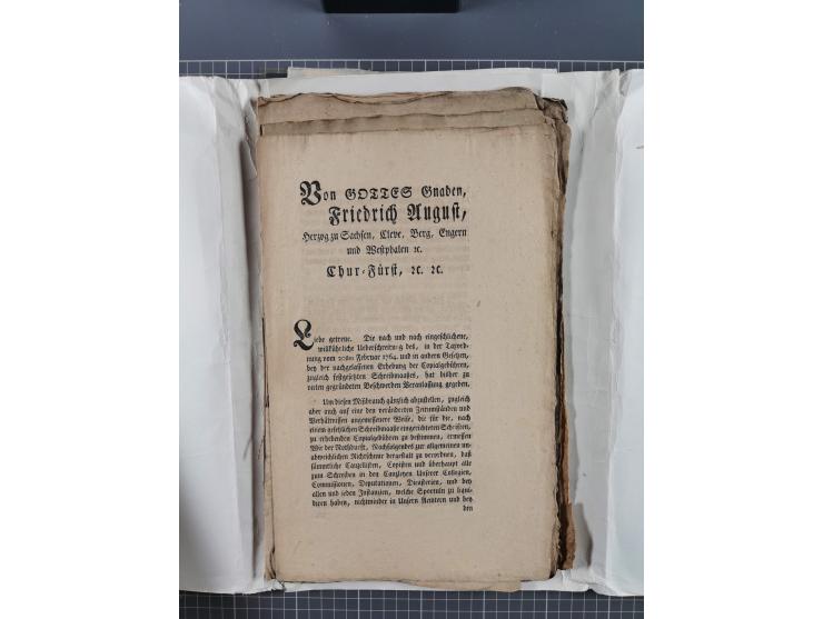 1699/1869 (ca.), Partie Dokumente, Zirkulare, Bekanntmachungen, etc., viel Sachsen