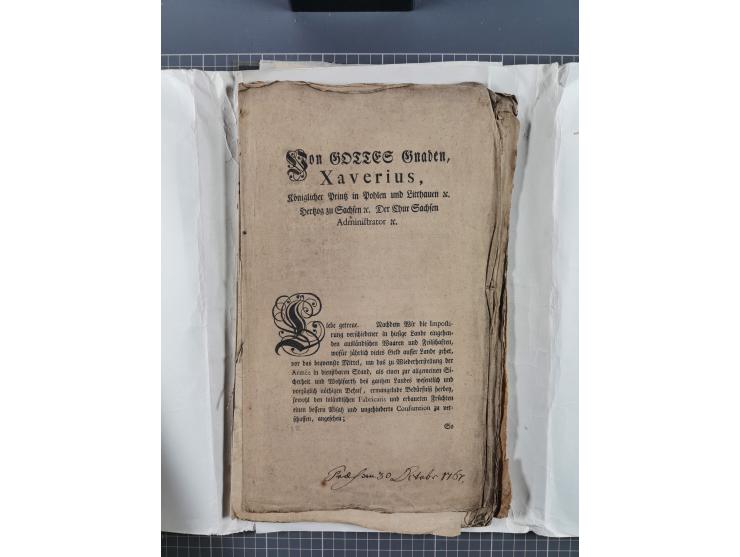 1699/1869 (ca.), Partie Dokumente, Zirkulare, Bekanntmachungen, etc., viel Sachsen