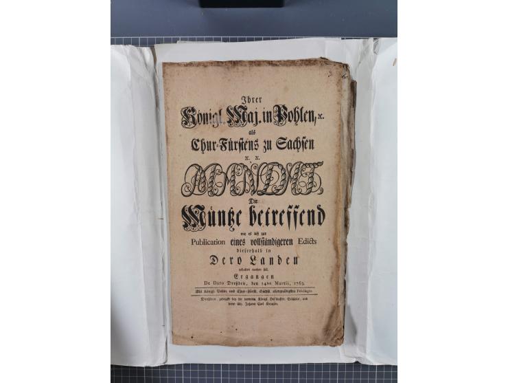 1699/1869 (ca.), Partie Dokumente, Zirkulare, Bekanntmachungen, etc., viel Sachsen