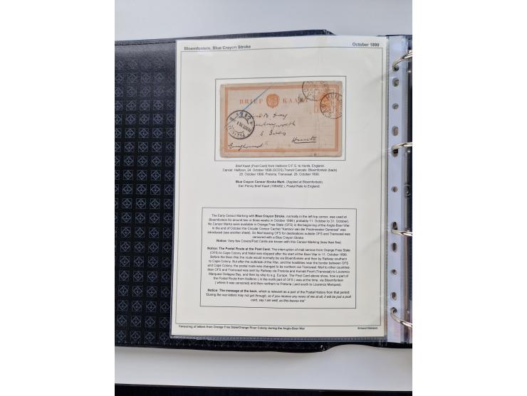 BRITISH CENSOR MARKS AND SEALS: extensive research collection with over 390 covers and cards, starting with a rare blue penci