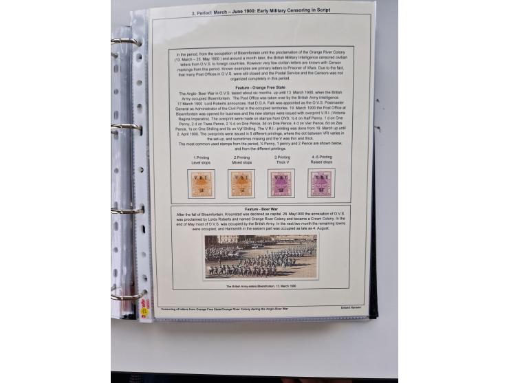 BRITISH CENSOR MARKS AND SEALS: extensive research collection with over 390 covers and cards, starting with a rare blue penci