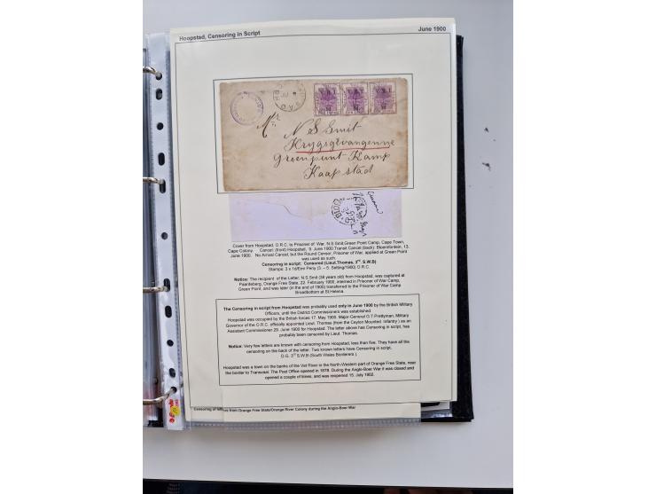 BRITISH CENSOR MARKS AND SEALS: extensive research collection with over 390 covers and cards, starting with a rare blue penci