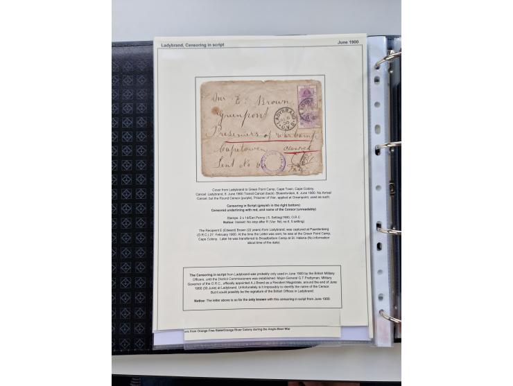 BRITISH CENSOR MARKS AND SEALS: extensive research collection with over 390 covers and cards, starting with a rare blue penci