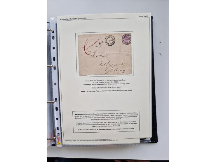 BRITISH CENSOR MARKS AND SEALS: extensive research collection with over 390 covers and cards, starting with a rare blue penci