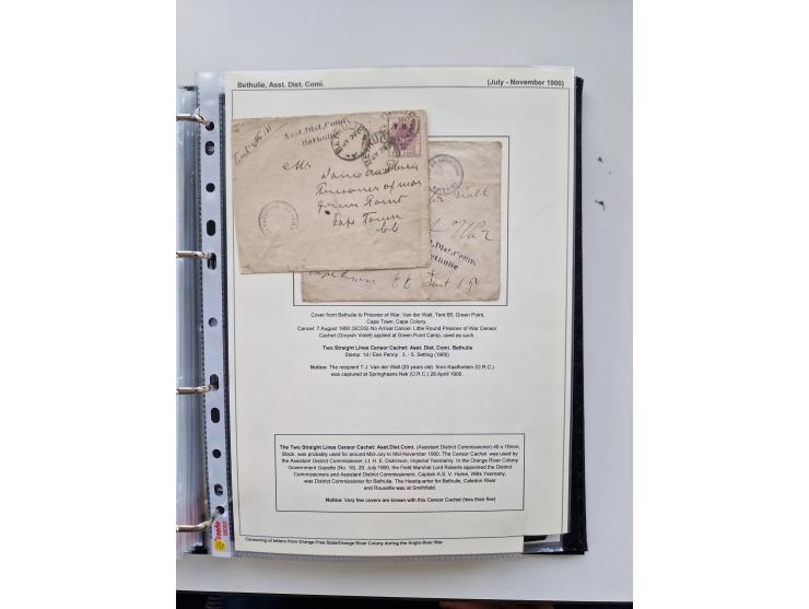 BRITISH CENSOR MARKS AND SEALS: extensive research collection with over 390 covers and cards, starting with a rare blue penci