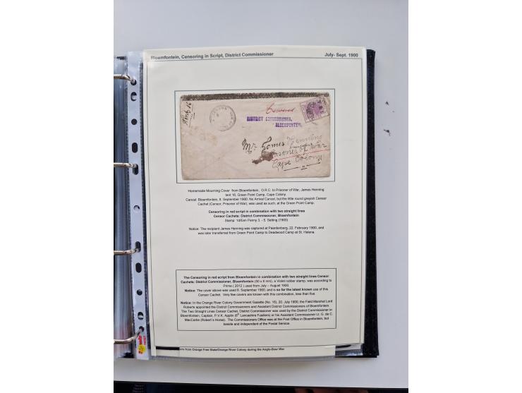 BRITISH CENSOR MARKS AND SEALS: extensive research collection with over 390 covers and cards, starting with a rare blue penci