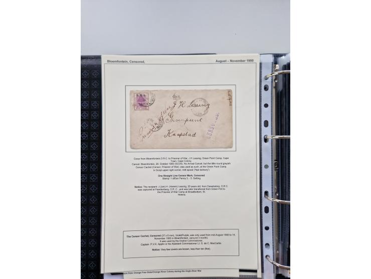 BRITISH CENSOR MARKS AND SEALS: extensive research collection with over 390 covers and cards, starting with a rare blue penci