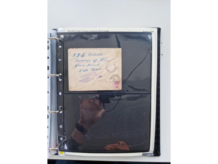 BRITISH CENSOR MARKS AND SEALS: extensive research collection with over 390 covers and cards, starting with a rare blue penci