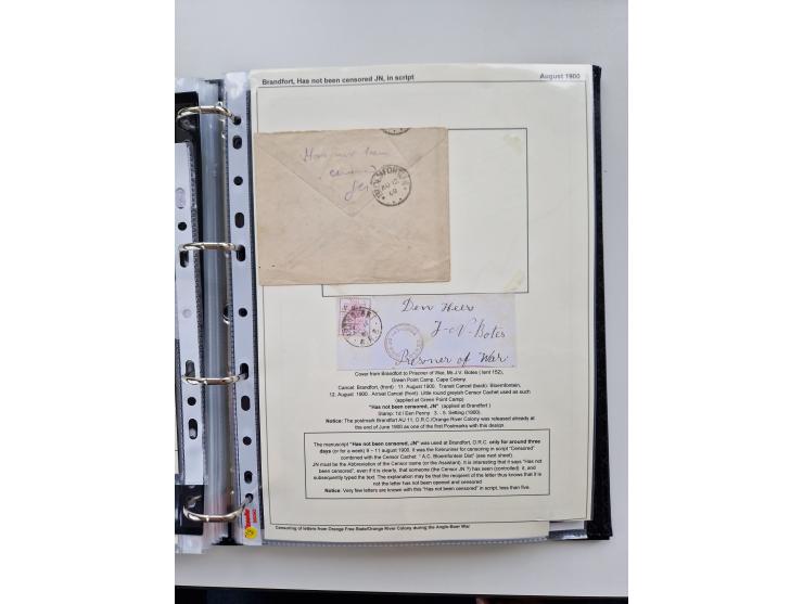 BRITISH CENSOR MARKS AND SEALS: extensive research collection with over 390 covers and cards, starting with a rare blue penci