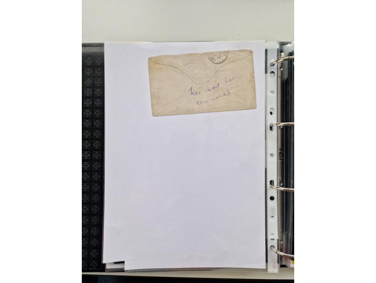 BRITISH CENSOR MARKS AND SEALS: extensive research collection with over 390 covers and cards, starting with a rare blue penci