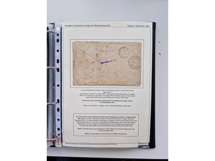 BRITISH CENSOR MARKS AND SEALS: extensive research collection with over 390 covers and cards, starting with a rare blue penci