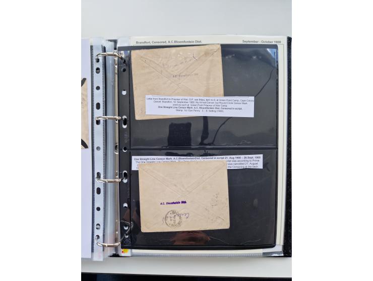 BRITISH CENSOR MARKS AND SEALS: extensive research collection with over 390 covers and cards, starting with a rare blue penci