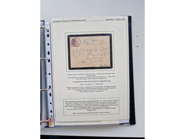 BRITISH CENSOR MARKS AND SEALS: extensive research collection with over 390 covers and cards, starting with a rare blue penci