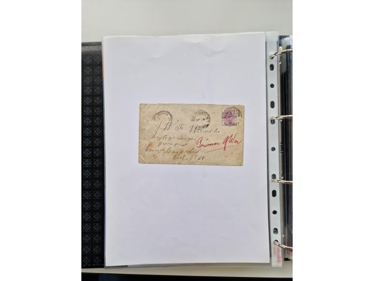 BRITISH CENSOR MARKS AND SEALS: extensive research collection with over 390 covers and cards, starting with a rare blue penci